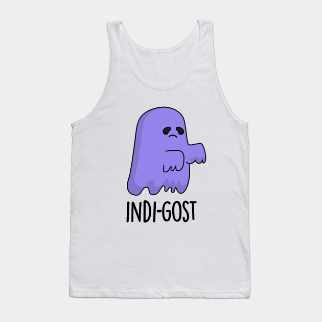 Indi-gost Cute Halloween Indigo Ghost Pun Tank Top by punnybone